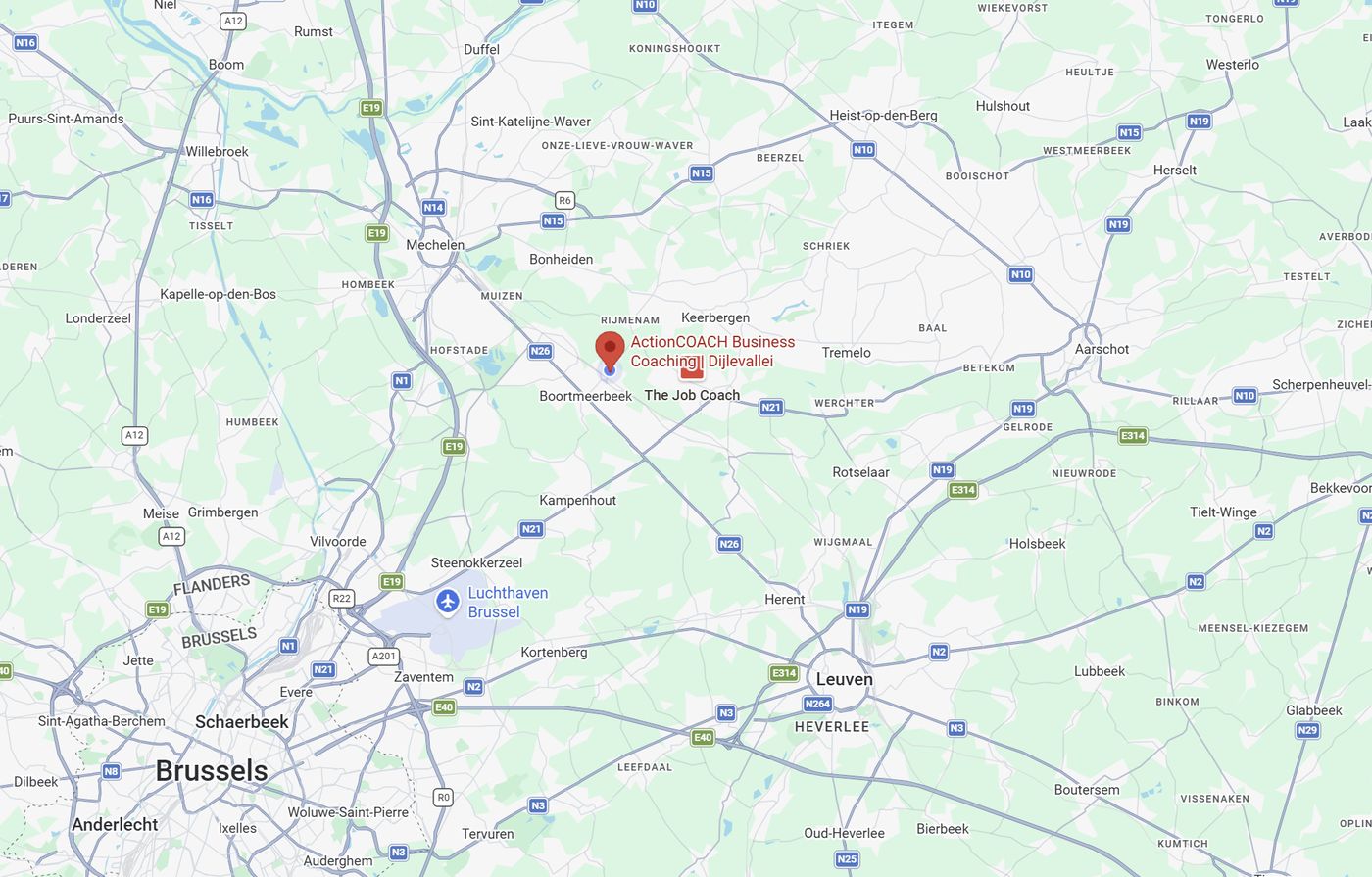 Kaart met de locatie van ActionCOACH Dijlevallei in Boortmeerbeek